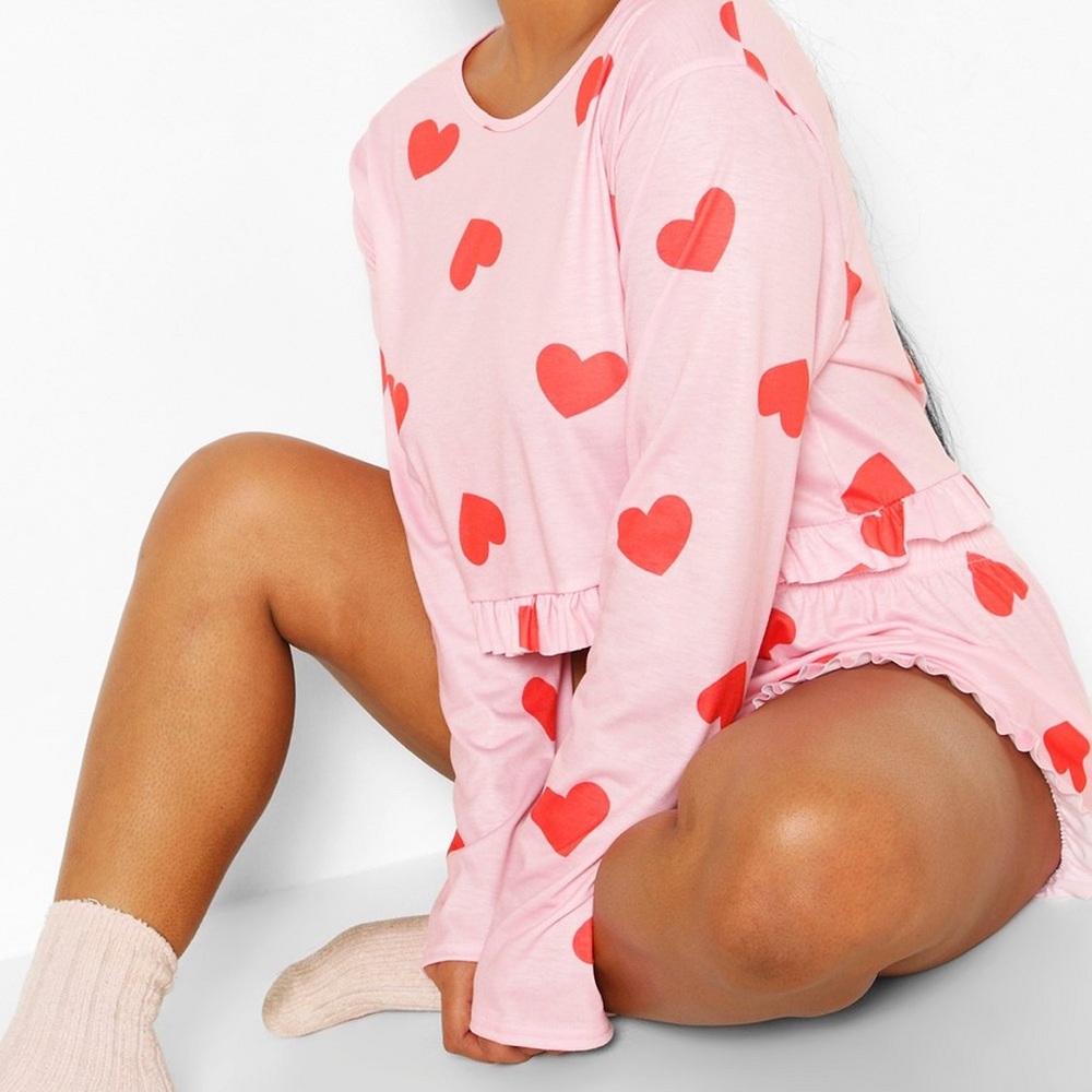 All Over Heart Frill PJ Set